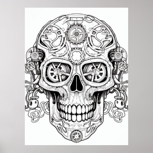 Poster Sugar Skull Drawing Art for Kids + Adults Wall (Devant)