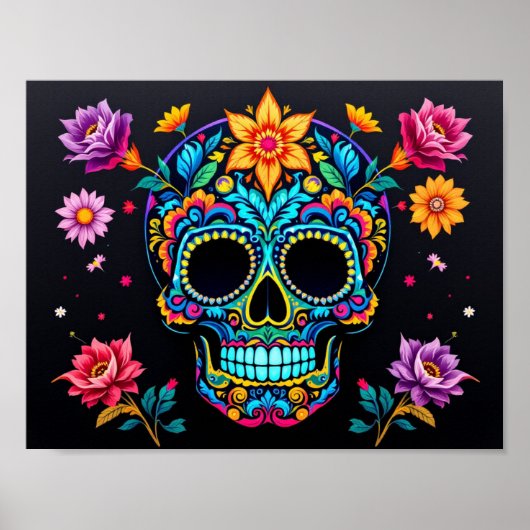 Poster Sugar Skull N Roses (Devant)