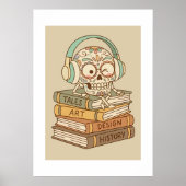 Poster Sugar Skull Passionate About Reading (Devant)