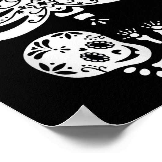 Poster Sugar Skull Skeleton Halloween Pregnancy Annouceme (Coin)