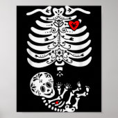 Poster Sugar Skull Skeleton Halloween Pregnancy Annouceme (Devant)