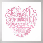 Poster Sugar & Spice Nom de l'enfant Art (Devant)