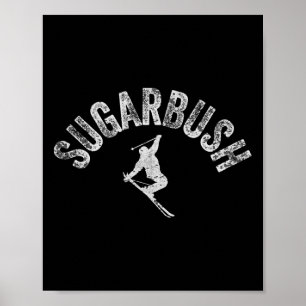 Poster Sugarbush Ski Vintage Vermont Ski Cool Skier Wi-Fi