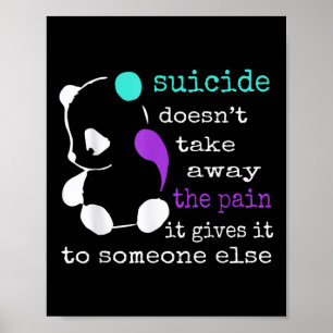 Poster Suicide Douleur Semicolon Cadeau Prévention du sui