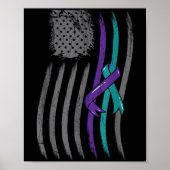 Poster Suicide Prevention American Flag Purple Awareness (Devant)