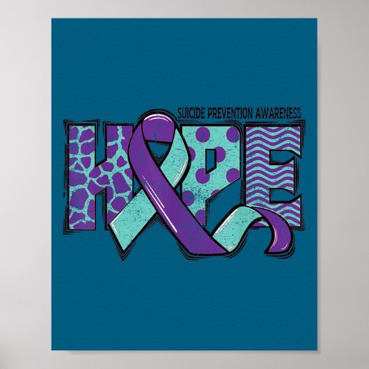Poster Suicide Prevention Awareness Teal & Purple Rib (Devant)