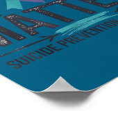 Poster Suicide Prevention Awareness Teal &amp; Purple Rib (Coin)