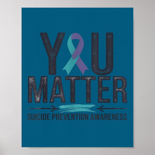 Poster Suicide Prevention Awareness Teal &amp; Purple Rib (Devant)