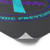 Poster Suicide Prevention Awareness Teal &amp; Purple Rib (Coin)