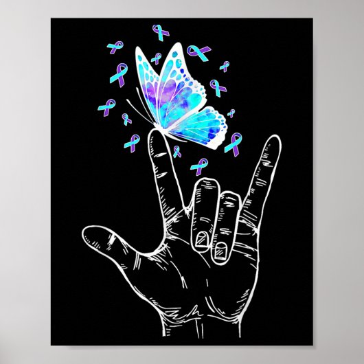 Poster Suicide Prevention Awareness Week Butterfly Love H (Devant)