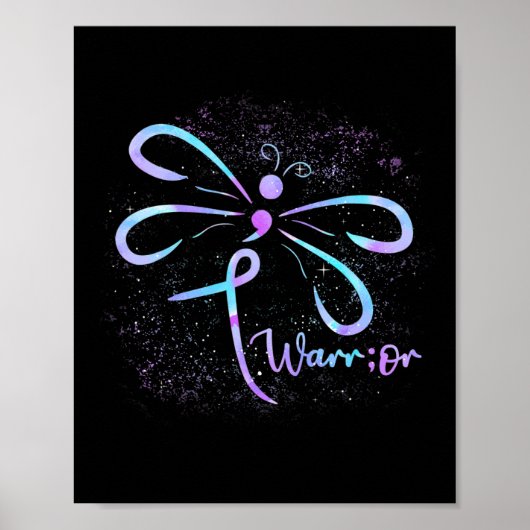 Poster Suicide prevention Dragonfly Semicolon (Devant)