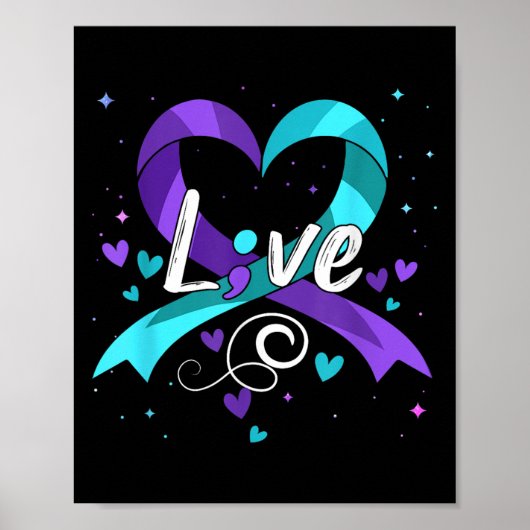 Poster Suicide Prevention - Semicolon Suicide Awareness R (Devant)