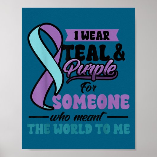 Poster Suicide Prevention Wear Teal Purple Someone Meant (Devant)