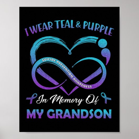 Poster Suicide Sensibilisation Porter Turquoise Violet En (Devant)