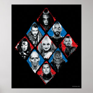 Poster Suicide Squad   Task Force X Checkered Diamond