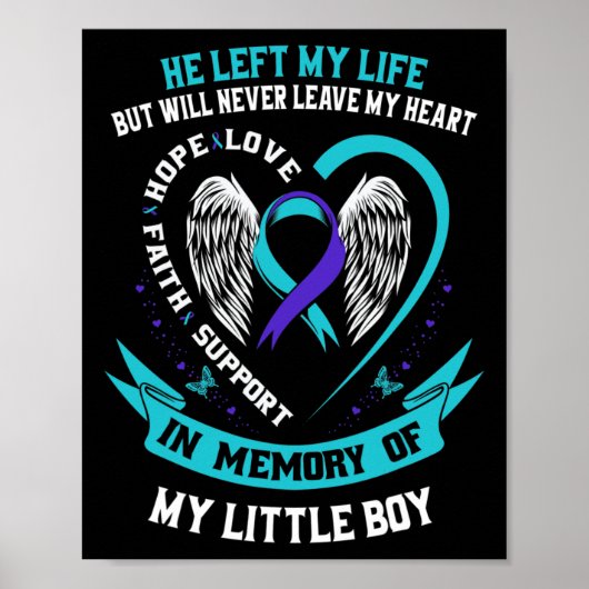 Poster Suicide turquoise Violet Sensibilisation Petit Gar (Devant)