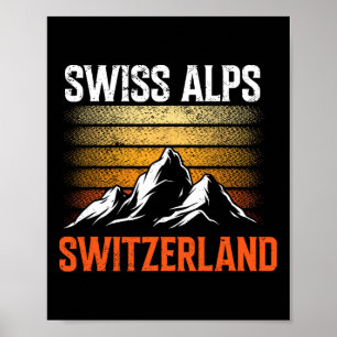 Poster Suisse Alpes Montagnes Ski Vintage Suisse So