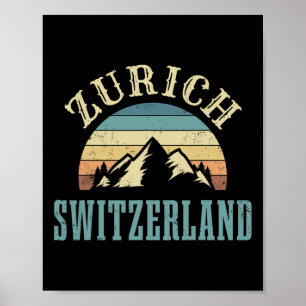 Poster Suisse Alpes Ski Montagnes suisses Lover Cadeau