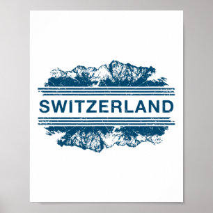 Poster Suisse Alpes suisses Ski Souvenir Cadeau