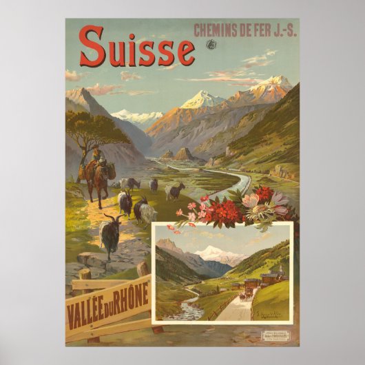 Poster Suisse, Chemins de Fer Jura - Simplon, (Devant)