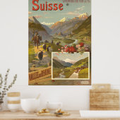 Poster Suisse, Chemins de Fer Jura - Simplon, (Cuisine)