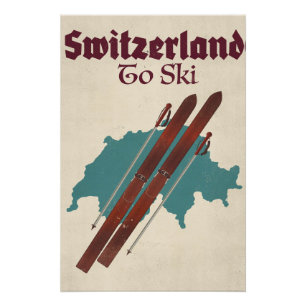 Poster Suisse Pour Skier