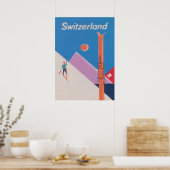Poster Suisse Retro Ski Vintage (Cuisine)