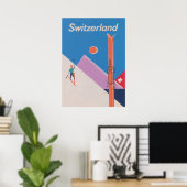 Poster Suisse Retro Ski Vintage (Bureau à domicile)