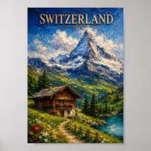 Suisse : Souvenir d'art de la majestueuse montagne