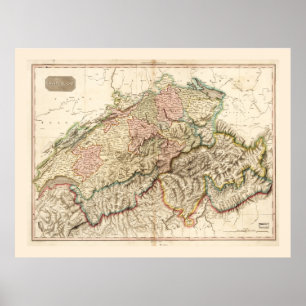 Poster Suisse (Suisse) Carte c. 1818