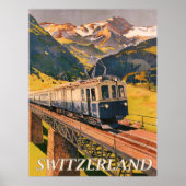 Poster Suisse, Train électrique, Chemin de fer (Devant)