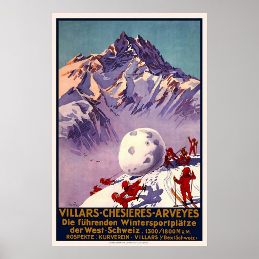 Poster Suisse Villars Chesieres Arveyes (Devant)
