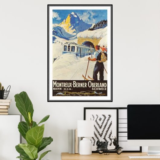 Poster Suisse vintage - (Bureau à domicile)