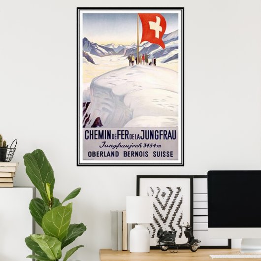 Poster Suisse vintage - (Bureau à domicile)