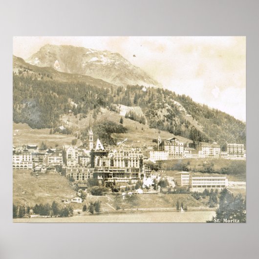 Poster Suisse vintage, St Moritz 1906 (Devant)