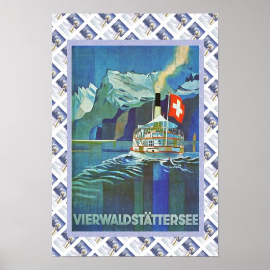 Poster suisse vintage Vierwaldstattersee (Devant)