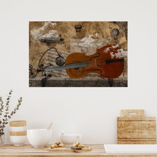 Poster Suite Cello Steampunk (Cuisine)