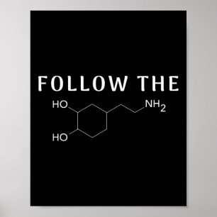 Poster Suivez La Dopamine Chimique Structure Fun Science