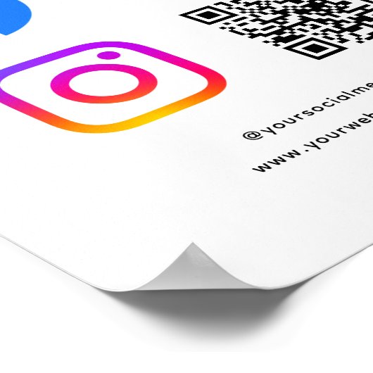 Poster Suivez l'analyse Se connecter avec nous QR Code So (Coin)