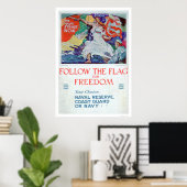 Poster Suivez le drapeau de la liberté (US02179) (Bureau à domicile)