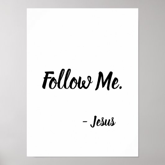 Poster Suivez-moi Jésus Citation Matthieu 4:19 (Devant)
