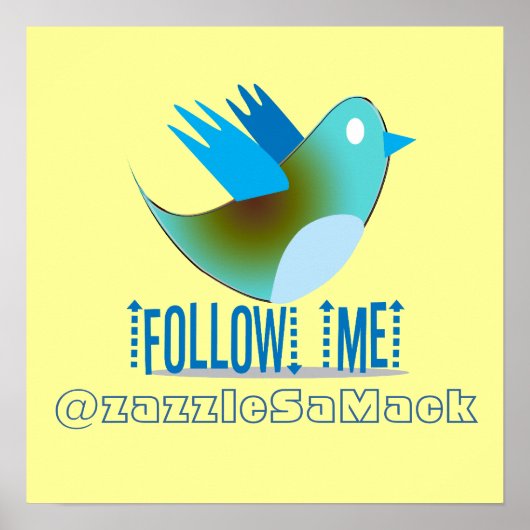 Poster Suivez-moi @ votre adresse Twitter (Devant)