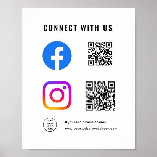 Poster Suivez Scannez Connectez-vous avec nous Code QR Lo (Devant)