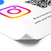 Poster Suivez Scannez Connectez-vous avec nous Code QR Ré (Coin)