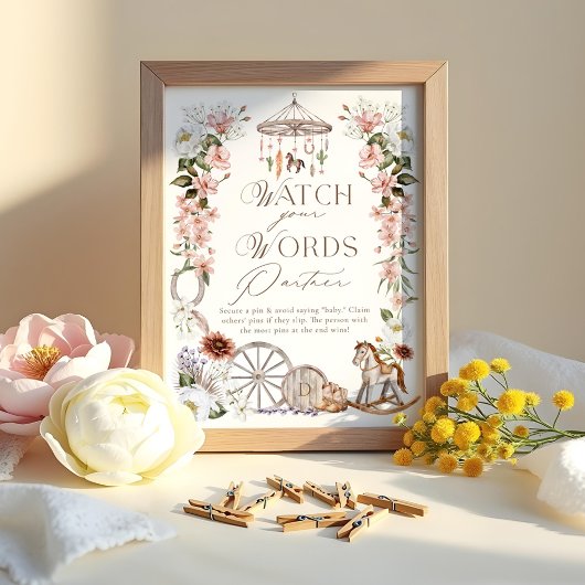 Poster Suivez vos mots Partenaire Wild Western Baby showe