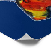 Poster Suivez vos rêves citation Orange Koi Japonais pois (Coin)