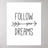 Poster Suivez vos rêves Flèche Citation Motivationnelle (Devant)