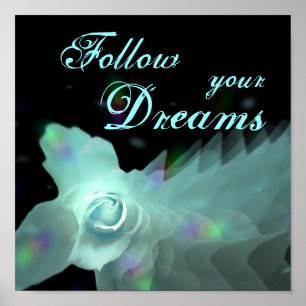 Poster Suivez votre DreamsTurquoise le papillon que bleu