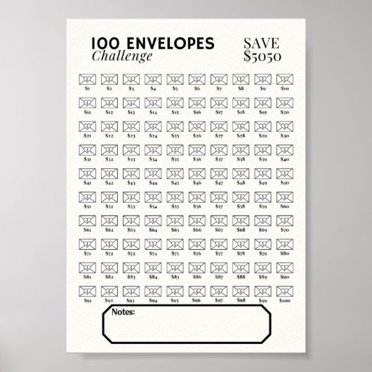 Poster Suivi de sauvegarde de 100 enveloppes (Devant)