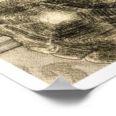 Poster Sulcata Tortoise Art Nouveau Ink Sepia drawing (Coin)